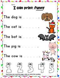 Print the sight word funny